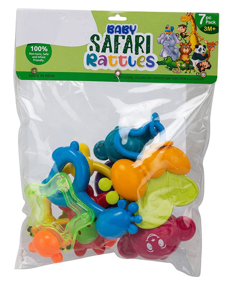 Baby Safari Rattles Set Of 7 ( Colour May Vary )