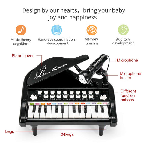 24 Keys Keyboard Kids Toy Piano With Microphone | 737-1