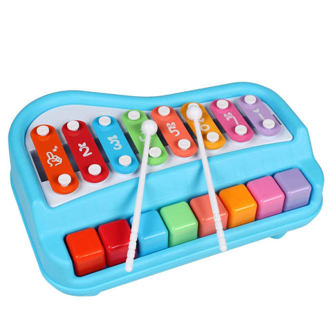 2 in 1 Colorful Plastic Percussion Piano Toy (Multi Color) | 1502