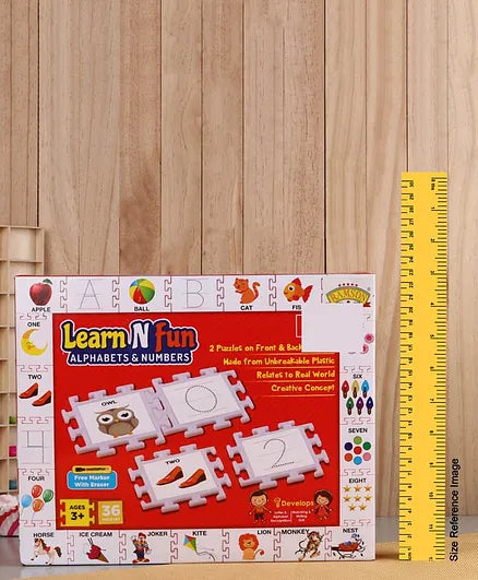 Learn N Fun Alphabets & Numbers Plastic Puzzle - 36 Pieces | INT083 ...