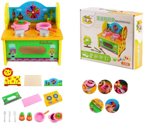 Wooden Kitchen Set Toys, Pretend PlaySet, Colorful Wooden Puzzle Kitchen Set, Educational Toys for Kids | WT-YDL1288	 WOODEN BABYKITCHEN