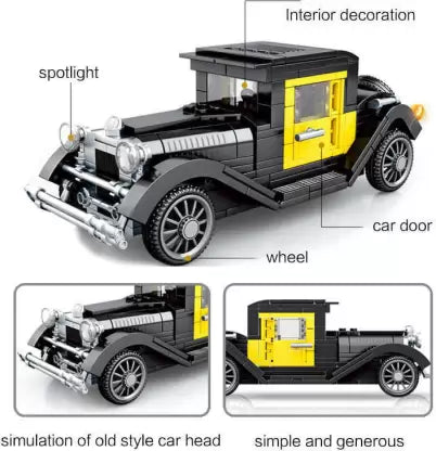 Vintage Car Model Building Block Brick Set Kit Building Bricks and Toy Collectible Cars Model Racing Car Bricks Toy for Kids ,Adults LO607400 BLOCK