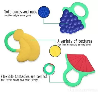 Super Soft Silicone Teether| BPA Free & toxins Free ( PACK OF 1 ) | ASSORTED
