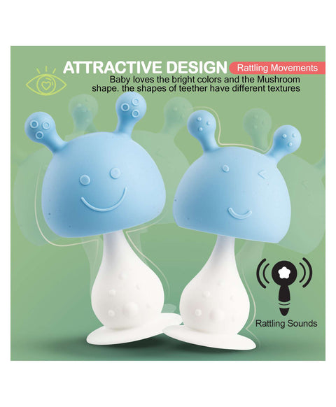 Mushroom Shape BPA Free Silicone Teether ( PACK OF 1 )  | BYIE429