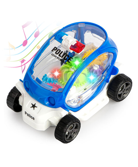 Electric Transparent Gear Concept Police Car | (Color May Vary) | LMI-8899-136