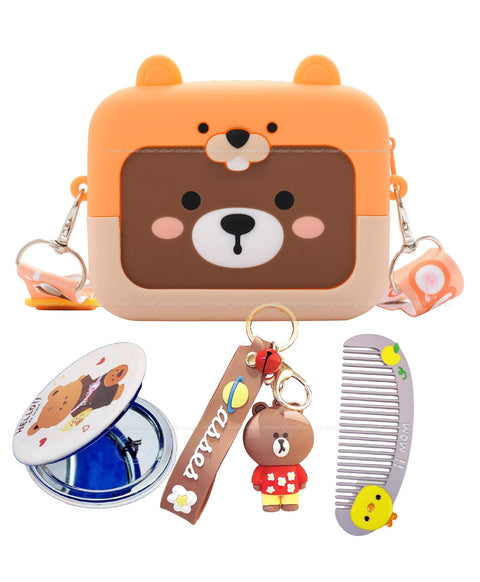 Silicone Sling Bag with Key Ring, Comb and Mirror | KQ-0120