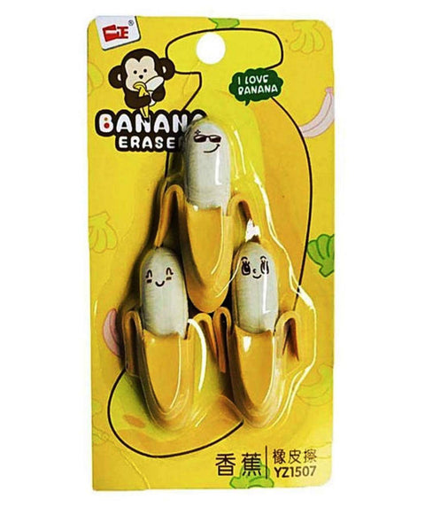 mall Banana Eraser Pack of 3 | YZ1507