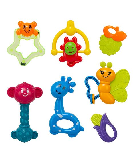 Baby Safari Rattles Set Of 7 ( Colour May Vary )