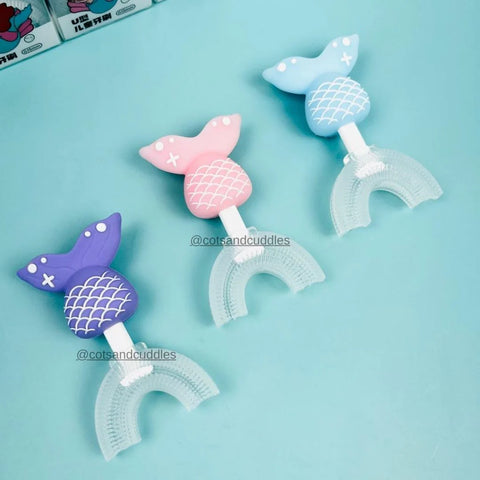 Mermaid: Safe & Fun 3D Mermaid U-Shaped Silicone Toothbrush | GBT-2040