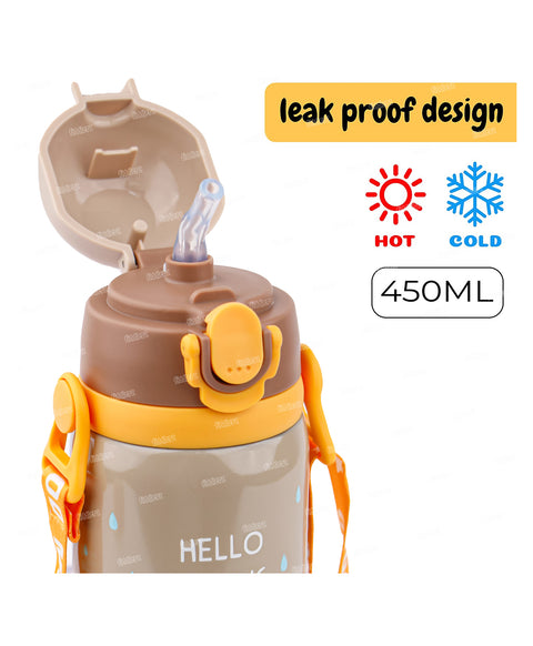 Water Bottle Hot & Cold Double Walled Thermos Flask Vacuum Insulated Stainless Steel Water Bottle - 450 ml | PLJ-503-450