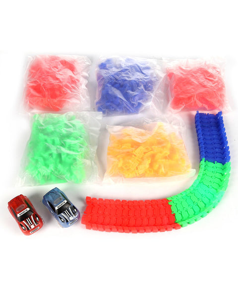 end Flex and Glow Tracks With 2 Cars 238 Pieces- Multicolour | NEKIPA-2022-115
