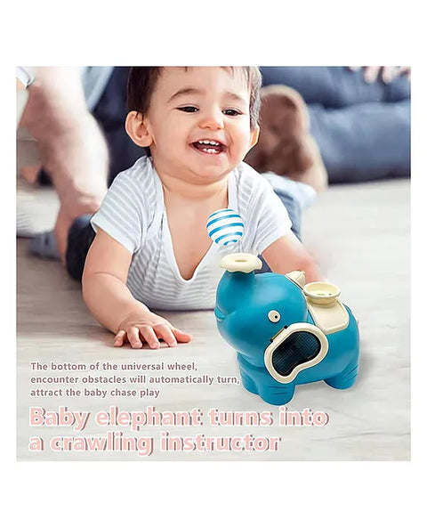 Elephant Blowing Up Ball Musical Toy with Light Spray