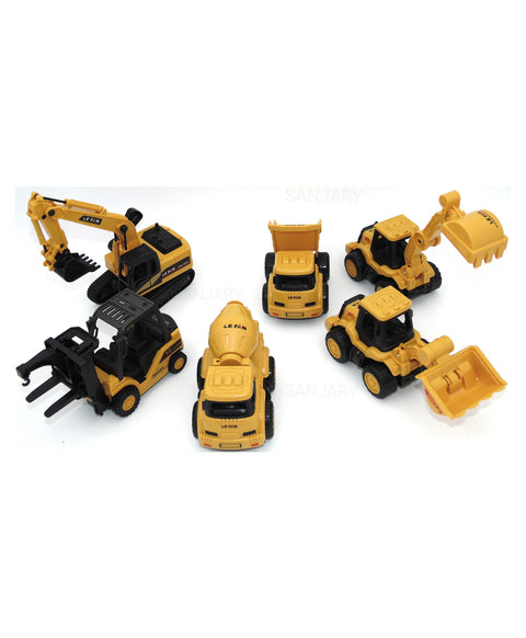 6 Pcs Vehicle Set Oil Tank Dump Truck Hydraulic Excavator Bulldozer Excavator Forklift | NE7719B