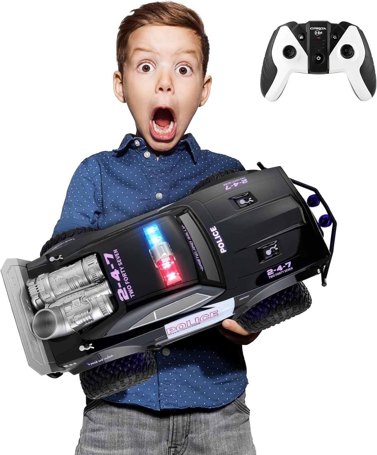 Large Remote Control Police Car Toy with Lights and Sirens 9020-5F