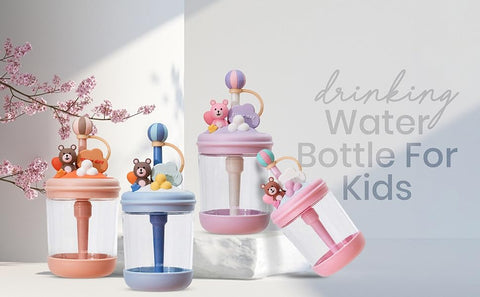 RAINBOW DUST  CHILDREN’S WATER BOTTLE WITH STRAW  | GBT-U-1336 | COLOR AND DESIGN MAY VERY