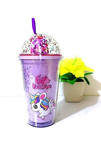 Sipper Bottle With Straw | Pack of 1 | GBT-3373 ( COLOR AND DESIGN MAY VERY )