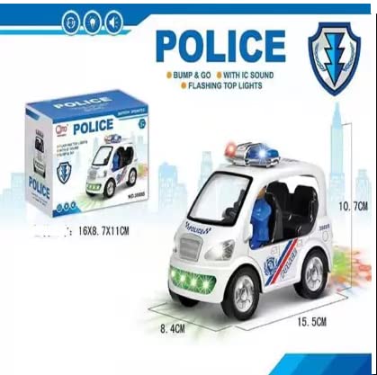 Police Car Toy | Bump and Go Cop Car with Fun Flashing Lights  | LO3888B