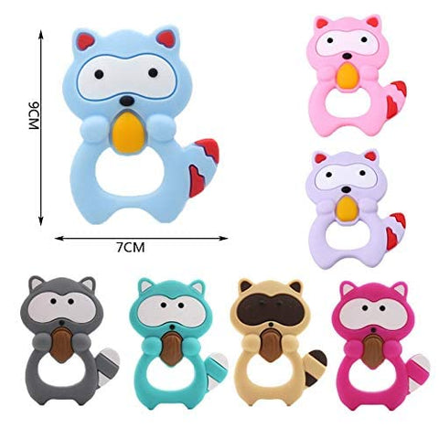 Silicone Raccoon Baby Teether BPA Free Silicone Chew | ( ASSORTED ) C-33
