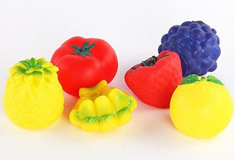 Non-Toxic Soft Chu Chu Fruit/Vegetable Bath Toys (Multicolour) | MD0726
