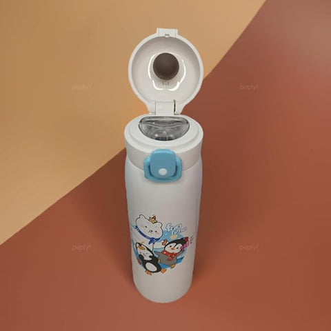 500ML STAINLESS STEEL MIX DESIGN PUSH BUTTON SIPPER BOTTLE WITH LOCK | GBT-3528