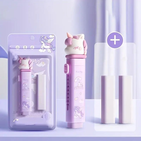 Cute Pencil Stationery Retractable Rubber Stick Erasers (Unicorn) | KBX-3088D-UN