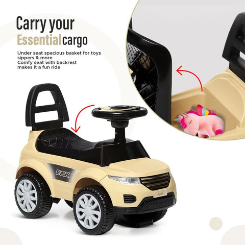 Evok Stylish Manual Ride on Car with Back Rest | TWR-01