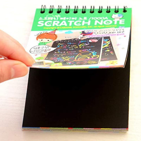 Rainbow Scratch Paper Notes  |  BLACK SCRATCH SPIRAL BOOK | GBT-ZGB-01