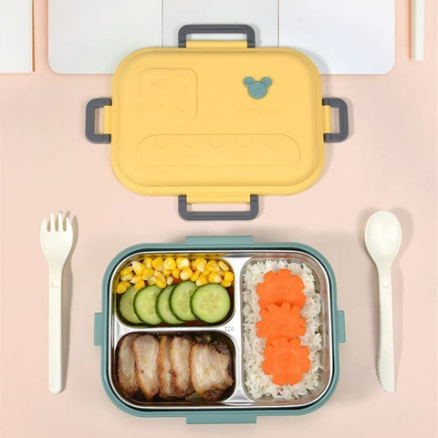 3 Compartment Lunch Box Stainless Steel Tiffin Box | GBR-612 ( assorted )