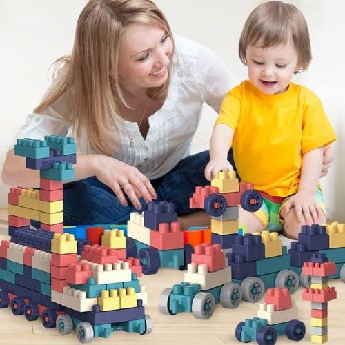 230 Pcs Building Blocks with Base Plate and Wheels and Storage Box | E ...