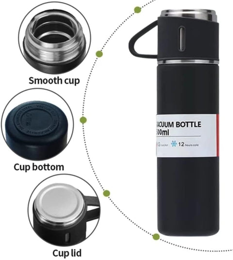 Stainless Steel Thermo + 3 cup, 500ml/16.9oz | GBT-3492