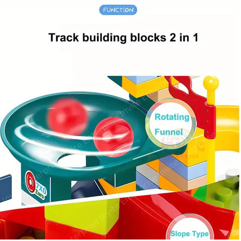 65PCS Assembly Block Marble Run Slide Track Building Blocks | 6688-92A