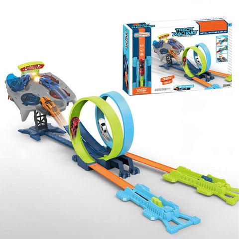 Loop-Stunt Race Car Track Set- 2 Friction Cars | JJ165