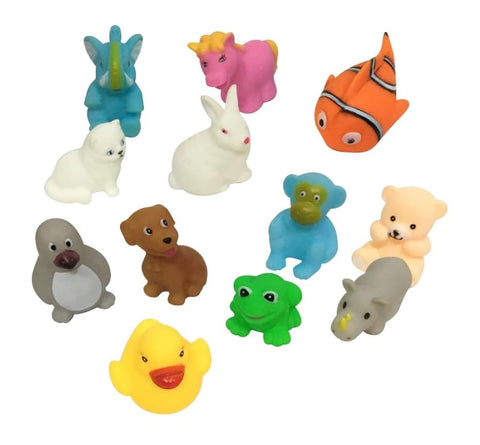 Animals Swimming Water Toys Non-Toxic, BPA Free Colorful Soft Rubber | ( 12 Piece ) NEMD0116