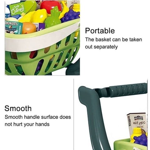 Shopping Cart Trolley for Kids Groceries 41 Food Fruit Vegetables | 922-74A