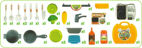 Ultimate Kid Chef Bring Along 26 PCS Kitchen Cooking Suitcase Set | LM-2516(LM202)