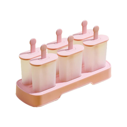6Pcs Plastic Popsicles Mold with Tray Reusable | GBK-W5052 | NOTE : COLOR MAY VERY