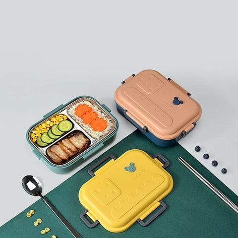 3 Compartment Lunch Box Stainless Steel Tiffin Box | GBR-612 ( assorted )
