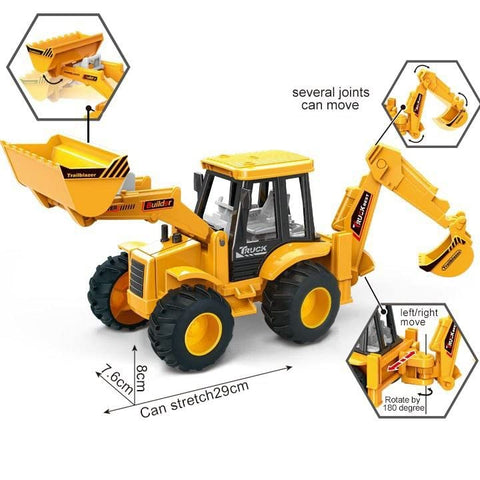 2 in 1 Construction Realistic Engineered Vehicle Excavator Bulldozer  | LO210-11
