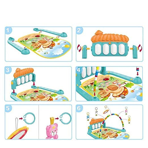 2 in 1 Multifunction Activity Children Walker with Learning Musical Activity Mat | 696-R31