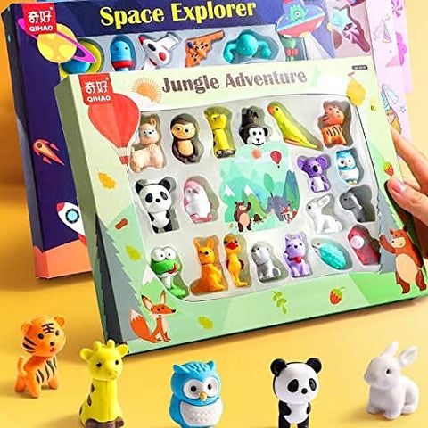 Jungle Adventure Erasers (Pack of 19 Pcs; Assorted Color) | GBT-QH8220