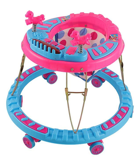 Poppy Round Kids Walker with Foldable, Cushion Seat | WLK-018 POPPY PVC WALKER