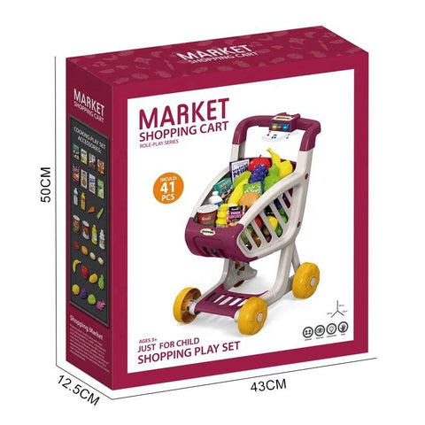 Shopping Cart Trolley for Kids Groceries 41 Food Fruit Vegetables | 922-74A