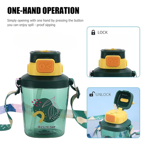 Water Bottle with Anti Leak - 800ml (Color & Design May Vary) | GBT-624