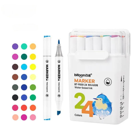 DIY Art Creative Water-based Double Headed Soft Head Marker | GBR-BT9500-24-24