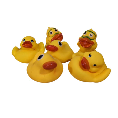 6 Piece Pack Small Ducks Whitsle Toys Soft Rubber Ducks | JH18044