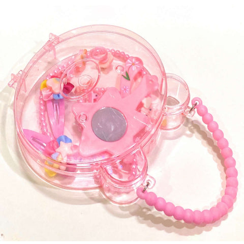 Pink Floral Applique Hair Accessories Set | GBT-3957