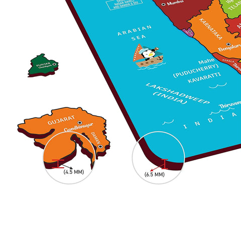 Wooden Educational Learning India Map 3D Puzzle | 004086