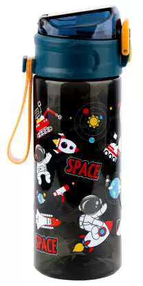 Water Bottle With Sipper Space Design Theme For Kids Anti-Leak Astronaut Kids 600 ml Bottle  (Pack of 1, assorted, Plastic) GBT-412