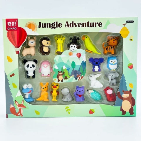 Jungle Adventure Erasers (Pack of 19 Pcs; Assorted Color) | GBT-QH8220