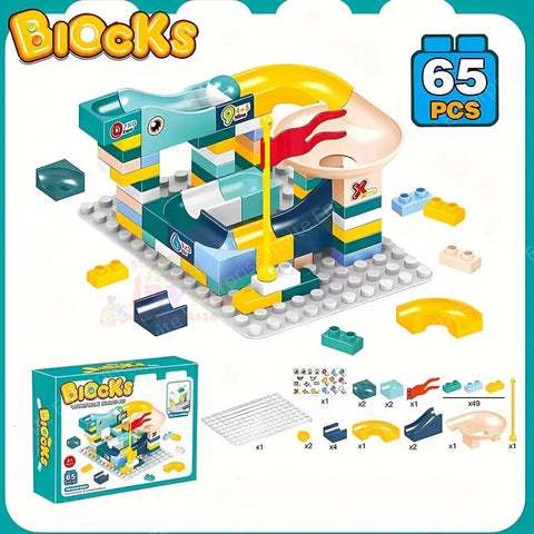 65PCS Assembly Block Marble Run Slide Track Building Blocks | 6688-92A